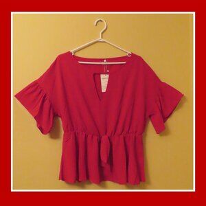 ISMIYI Red Key-Hole Top ​